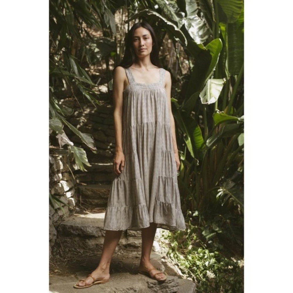 Natalie Martin Striped Tiered Jasmine Midi Dress